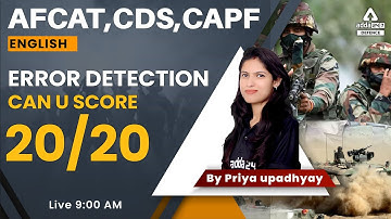 Error Detection | Error Detection for AFCAT, CDS, CAPF 2022 | AFCAT ,CDS English Preparation 2022
