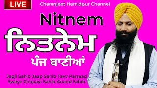 ਨਿਤਨੇਮ ਪੰਜ ਬਾਣੀਆਂ - nitnem panj bania path - japji sahib path - charanjeet Hamidpur Channel