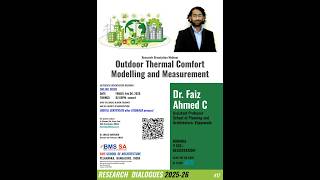 RESEARCH DIALOGUE SERIES !! OUTDOOR THERMAL COMFORT, MODELLING, AND MEASUREMENT