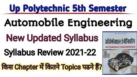 Up Polytechnic 5th Semester Automobile Engineering Latest Syllabus.Mechanical Engineering Automobile