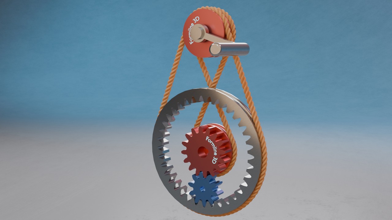 #057 Belt-Driven Concentric Gears with Planetary Pinion – 507 Mechanical Movements 3D Animation