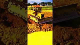 Heavy Machinery in Action  Bulldozer Pushing Soil to Dump Trucks EP088