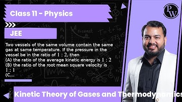 Two vessels of the same volume contain the same gas at same temperature. If the pressure in the v...