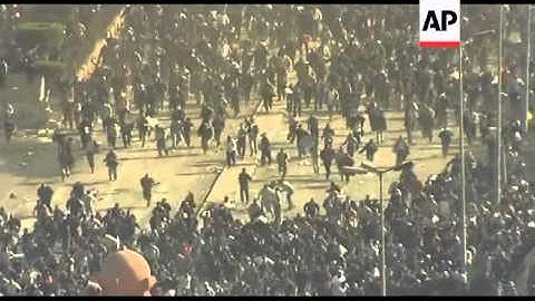 Superior quality shots of clashes between rival groups in square