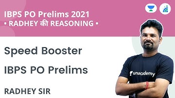 Speed Booster I IBPS PO Prelims I Day 1 | Reasoning | Radhey की Reasoning | Radhey Sir