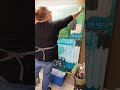 Time lapse video. Applying an acrylic wash on a large artwork. Abstract artist Sheryl Siddiqui.