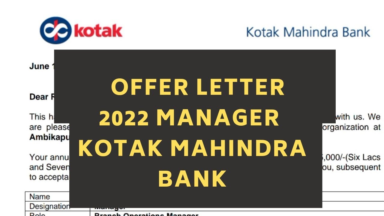 Kotak Mahindra Bank Offer Letter 2022 Banking Talk YouTube Kotak Mahindra Bank Offer Letter 2022 Banking Talk YouTube