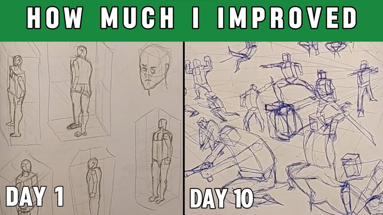 HOW MUCH I IMPROVED MY DRAWING IN 10 DAYS - YouTube