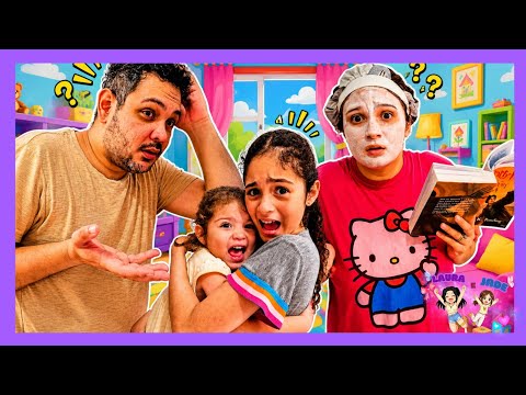 LAURA E JADE E A HISTÓRIA ENGRAÇADA DA MÁSCARA DE SKINCARE BRANCA DA MAMÃE | FUNNY STORY FOR KIDS