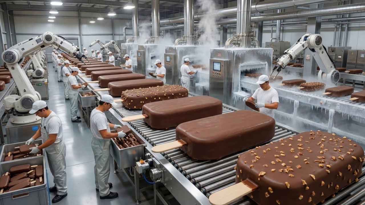 Inside a Modern Chocolate Ice Cream Factory 🍫🍦 | Full Manufacturing & Processing Process