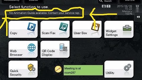 ERROR KONICA MINOLTA NO ANIMATION GUIDE AVAILABLE ALL SERIES KONICA MINOLTA