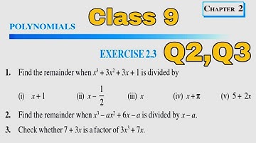 Class 9th Ex 2.3 Q2 Q3 POlynomials NCERT Maths CBSE Rajmith Study