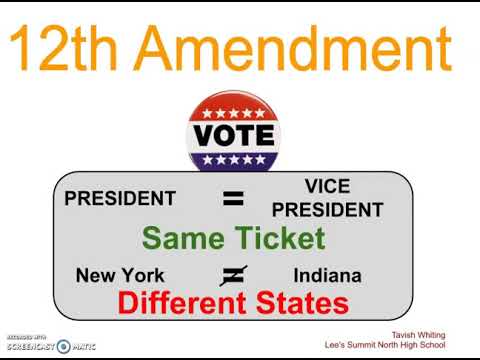 12TH AMENDMENT (Twelveth Amendment) - Simplified Summary, Definition,  Rights - US Constitution