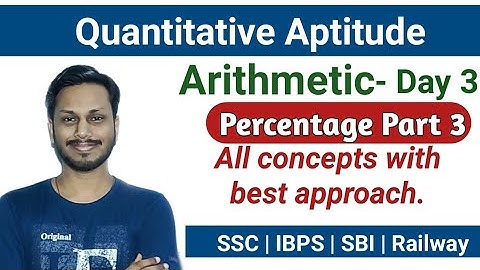 Arithmetic Series Day 3 | Percentage Part 3 | Quantitative Aptitude  For SSC, IBPS, SBI,RRB by Vipul