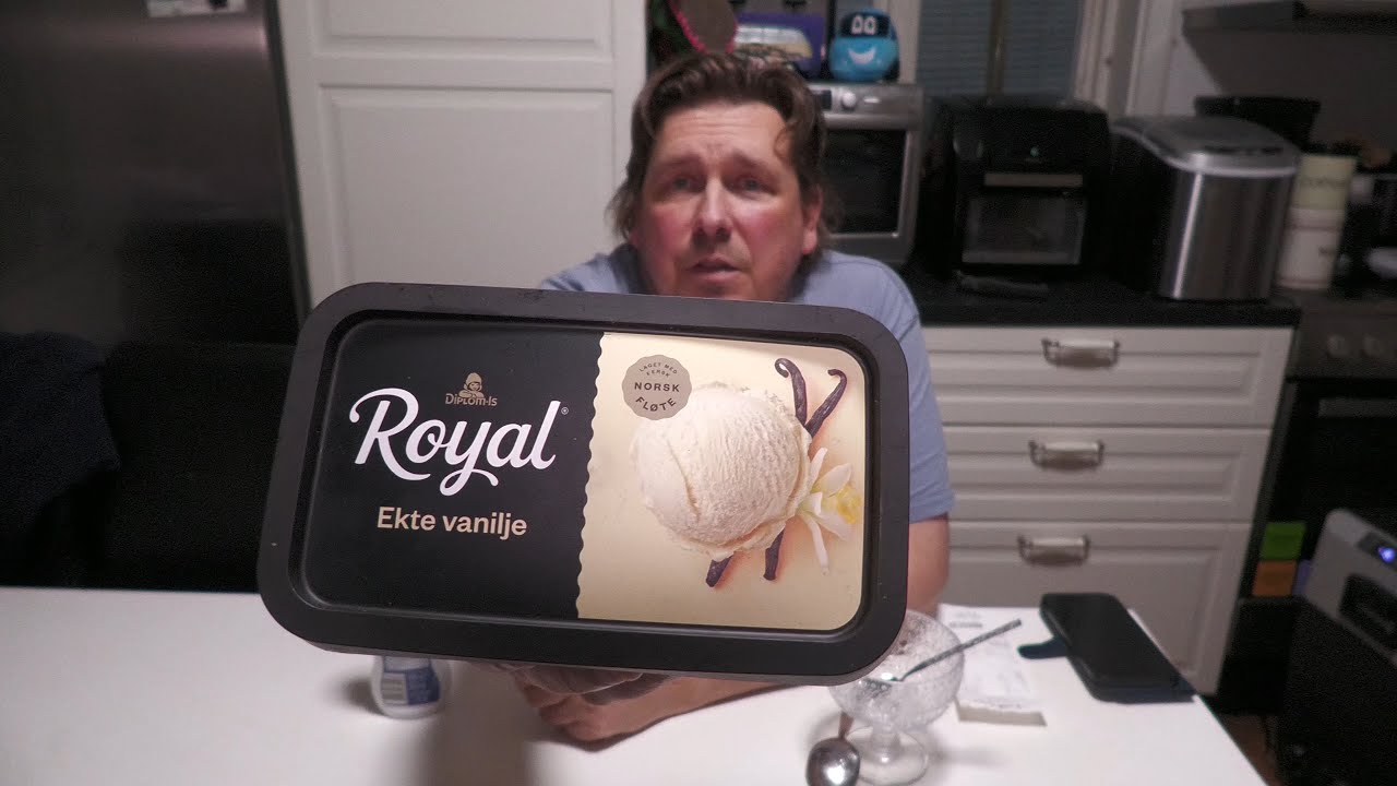Unboxing,Smakprovning, Mukbang, Diplom-Is Royal Ekte Vanilj köpt på Rema1000 Elgen i Elverum