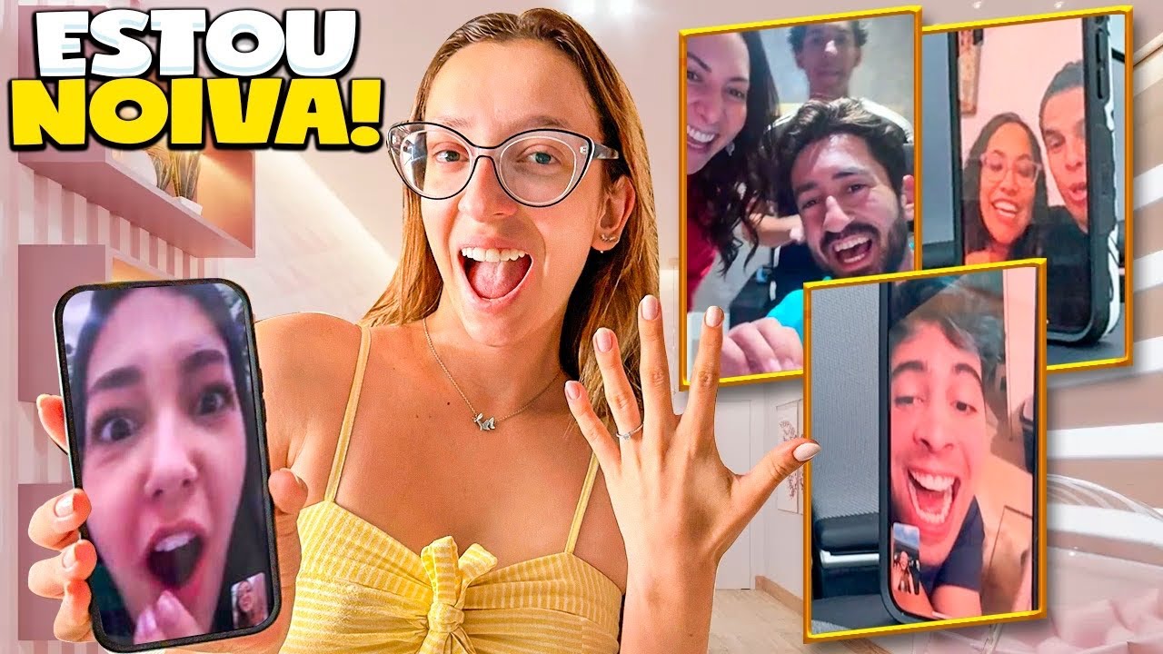 FUI PEDIDA EM CASAMENTO E ESSA FOI A REAÇÃO DOS MEUS AMIGOS YOUTUBERS AO MEU NOIVADO