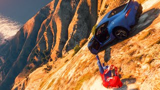 Gta 5 Falling Off Cliffs With Spiderman - Gta 5 Funny Moments & Fails, Gameplay
