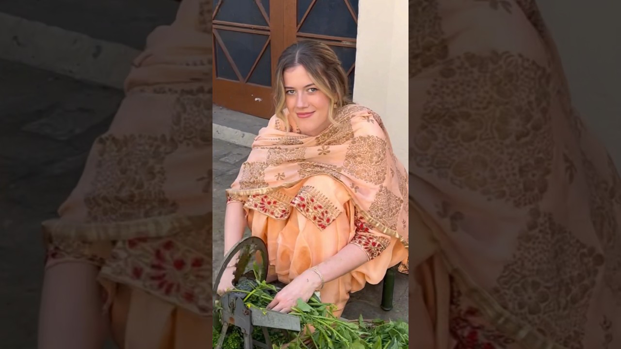 Liss made Saag for the very first time in India!!    Watch the full video on this channel!