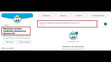 B2B Solution Architect Certification Maintenance (Summer 