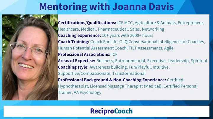 Mentoring with Joanna Davis: MCC journey