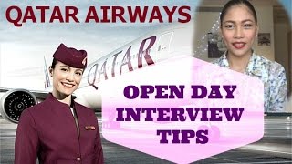 Qatar Airways Cabin Crew Open Day Interview Tips (part 1)(Qatar Airways Cabin Crew Open Day Interview Tips How I passed the Qatar Airways Open Day after trying for more than 8 times. Links mentioned in the video: ..., 2014-09-24T05:50:18.000Z)