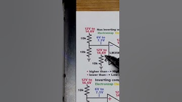 Schematic Op Amp 12V to 14V6 Non Inverting Comparator Circuit LM358 #electronics #howto #diy