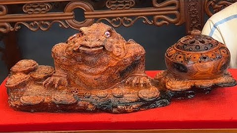 Báo giá tượng Cóc Thiềm Thừ có Lư Xông Trầm gỗ trắc đỏ đen hàng kĩ đẹp 0389.8899.68