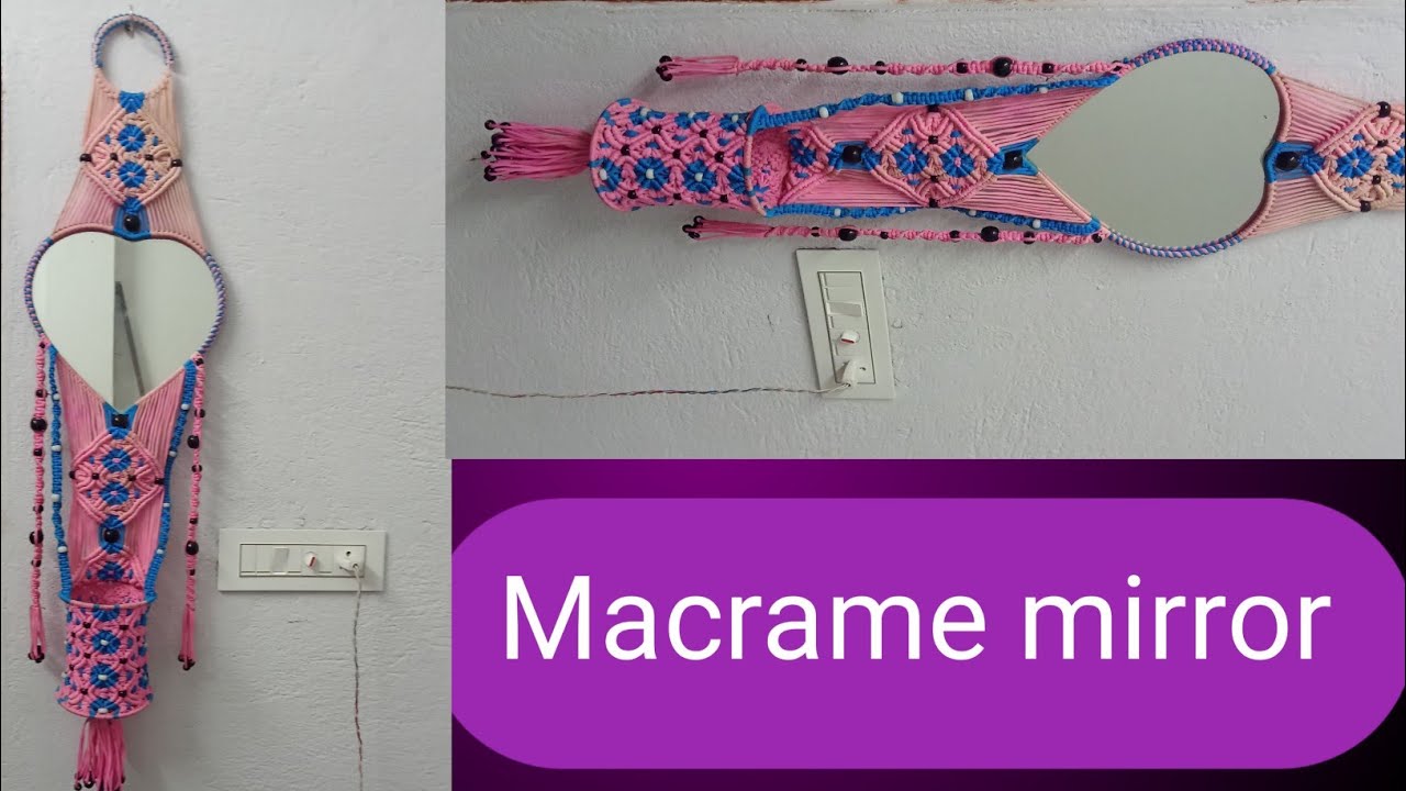 Macrame mirror wall hanging design/Macrame design/Macrame heart shape