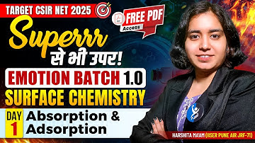Absorption & Adsorption | Surface Chemistry | CSIR NET Chemistry Dec 2025 | IFAS | Day 1