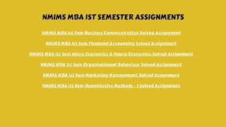 NMIMS Dec 2024 EMBA 1st Sem Solved Assignments