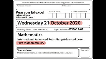 Edexcel IAL Maths - P2 - October 2020