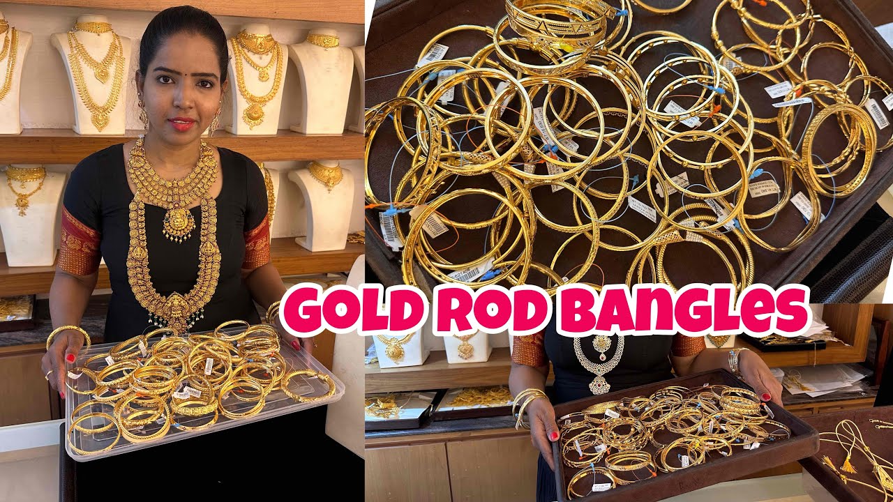 0.5 Savaran Gold Dailywear Fancy Rod Bangles | Light weight Bangles New ...