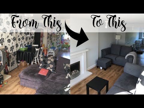 Video: REDECORATE THE LIVING ROOM AND PLAYROOM - INTERIOR DESIGN GREY LIVING ROOM, DINING ROOM LOTTE ROACH