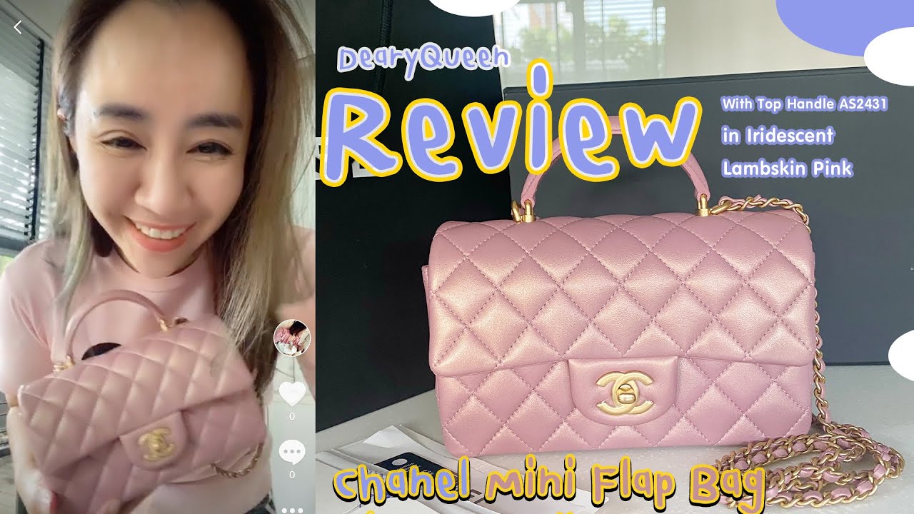 Chanel Mini Flap Bag With Top Handle in Iridescent Lambskin in