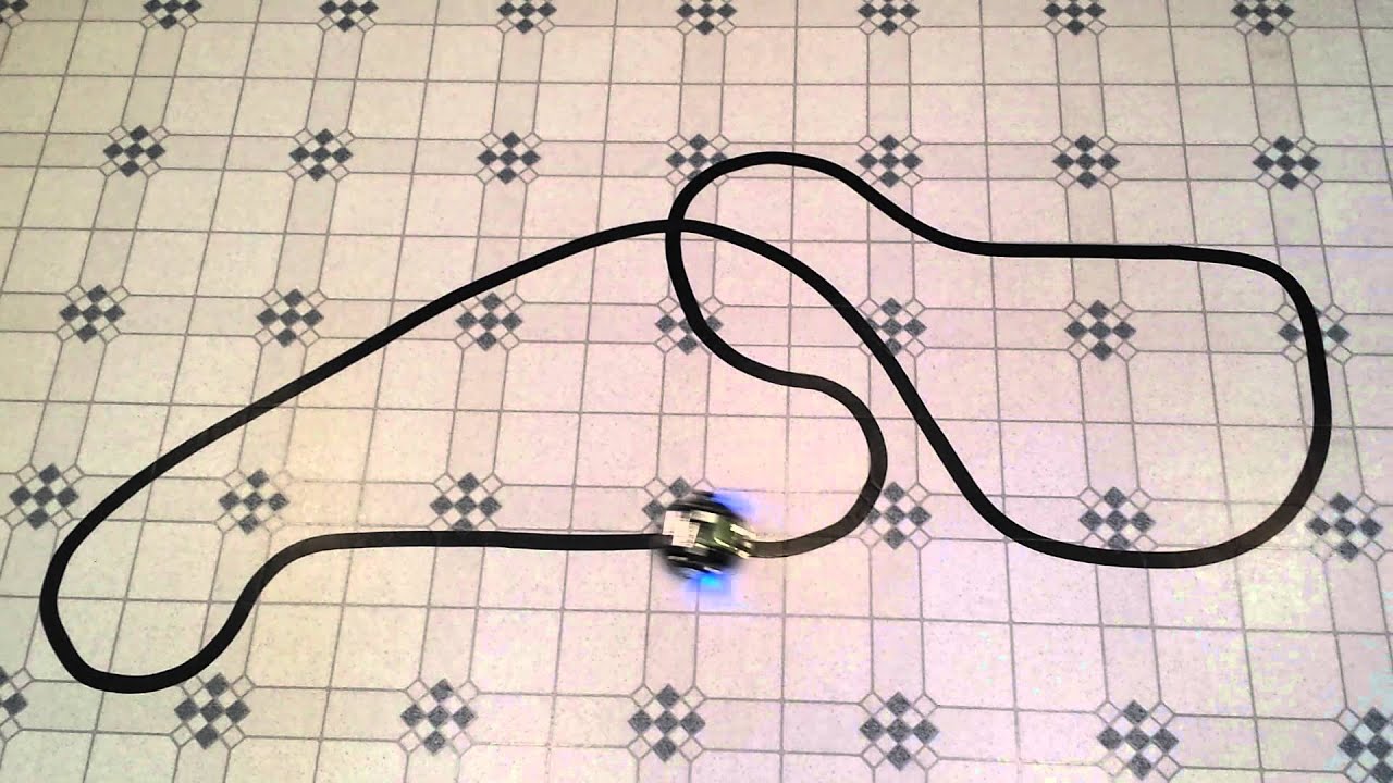 3pi robot on Top Gear test track line following course