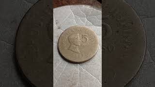 Yr1997 bsp 5peso error almost erace all image at portrait overs error, revers erace sigsag lines