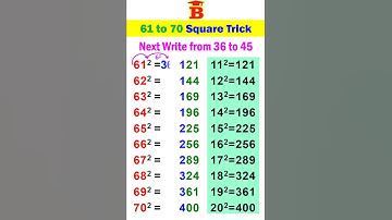 61 to 70 square Trick