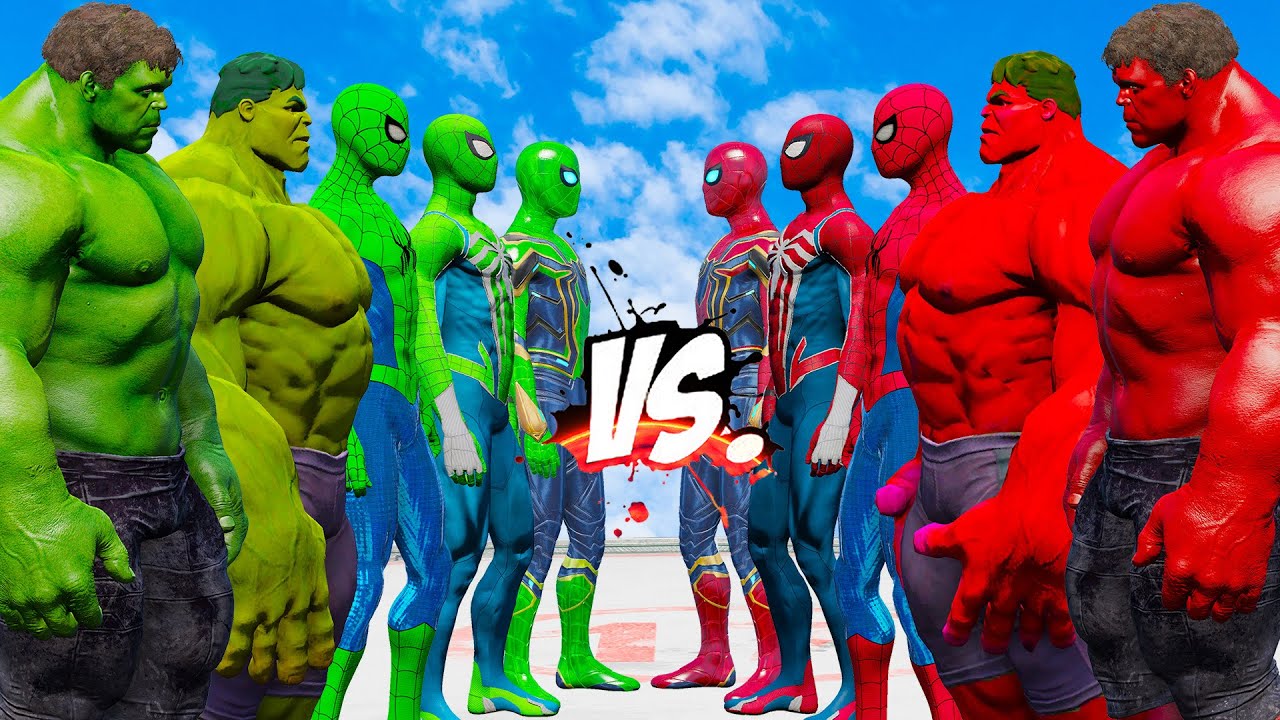 TEAM GREEN ( 2 HULK & 3 SPIDER ) VS TEAM RED ( 2 HULK & 3 SPIDER ...