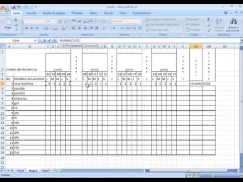 Planilla de asistencia de personal en excel