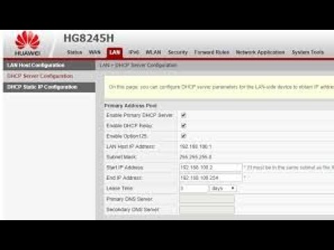 configuration paramétre DNS Sur HG8245H GPON Terminal - YouTube