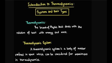 Introduction to Thermodynamics | Systems and Classification