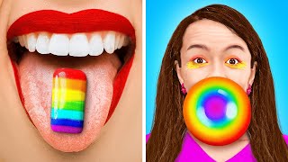 RAINBOW FOOD CHALLENGE || POP IT Hacks! Colorful DIY Crafts and Yummy Recipes by 123 GO! FOOD