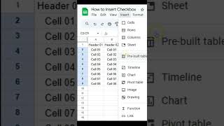Google Sheets Tutorial For Beginners | How To Insert Checkbox In Excel/Google Sheets | #Shorts