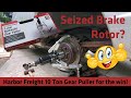 Stuck Brake Rotor? Harbor Freight 10 ton Puller for the win!!
