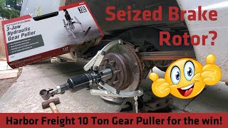 Stuck Brake Rotor? Harbor Freight 10 ton Puller for the win!!
