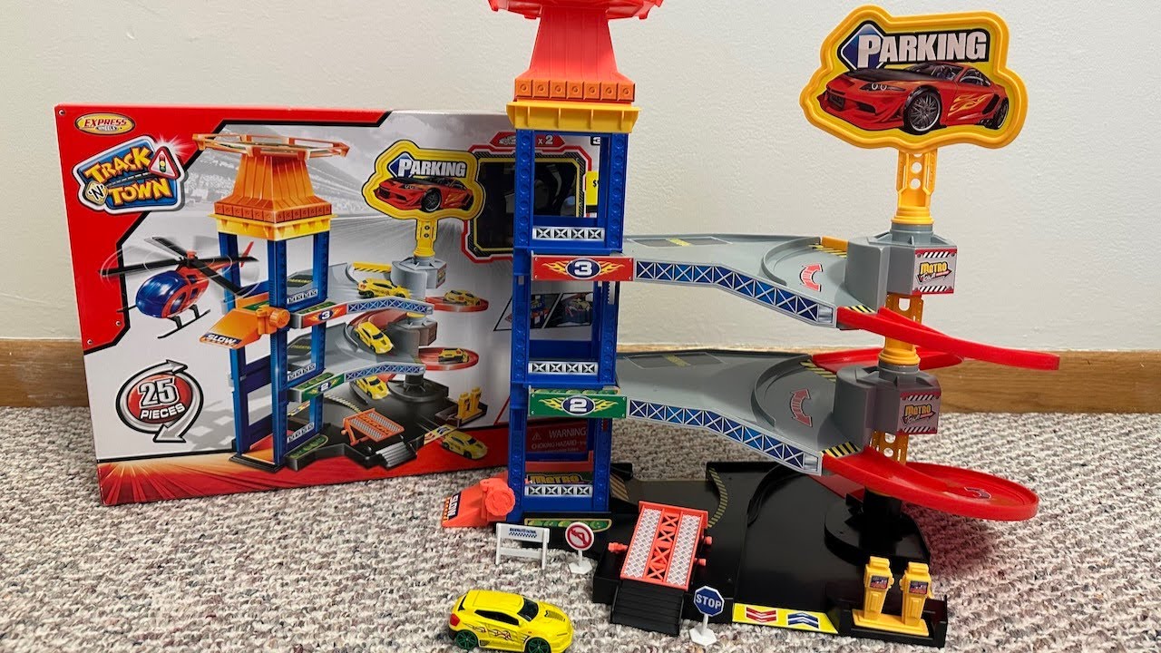 Игровой набор «Парковка в городе» Express Wheels Track 'N' Town — распаковка, демонстрация и обзор