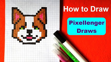 How to Draw Dog Corgi Simple Picture Pixel Art 如何繪製 कैसे आकर्षित करने के लिए