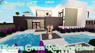 Bloxburg Modern Green Roleplay House - Exterior 17K - Giveaway on Wednesday