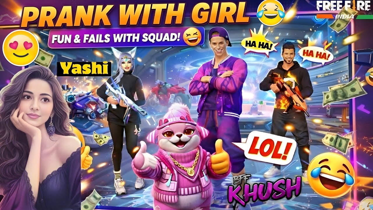 Free Fire Lobby Prank With Girl 😂🔥 | FF Funny Moments | FF Comedy Video | Full Masti