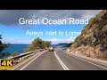 Driving great ocean road   aireys inlet to lorne  victoria australia  4k u.